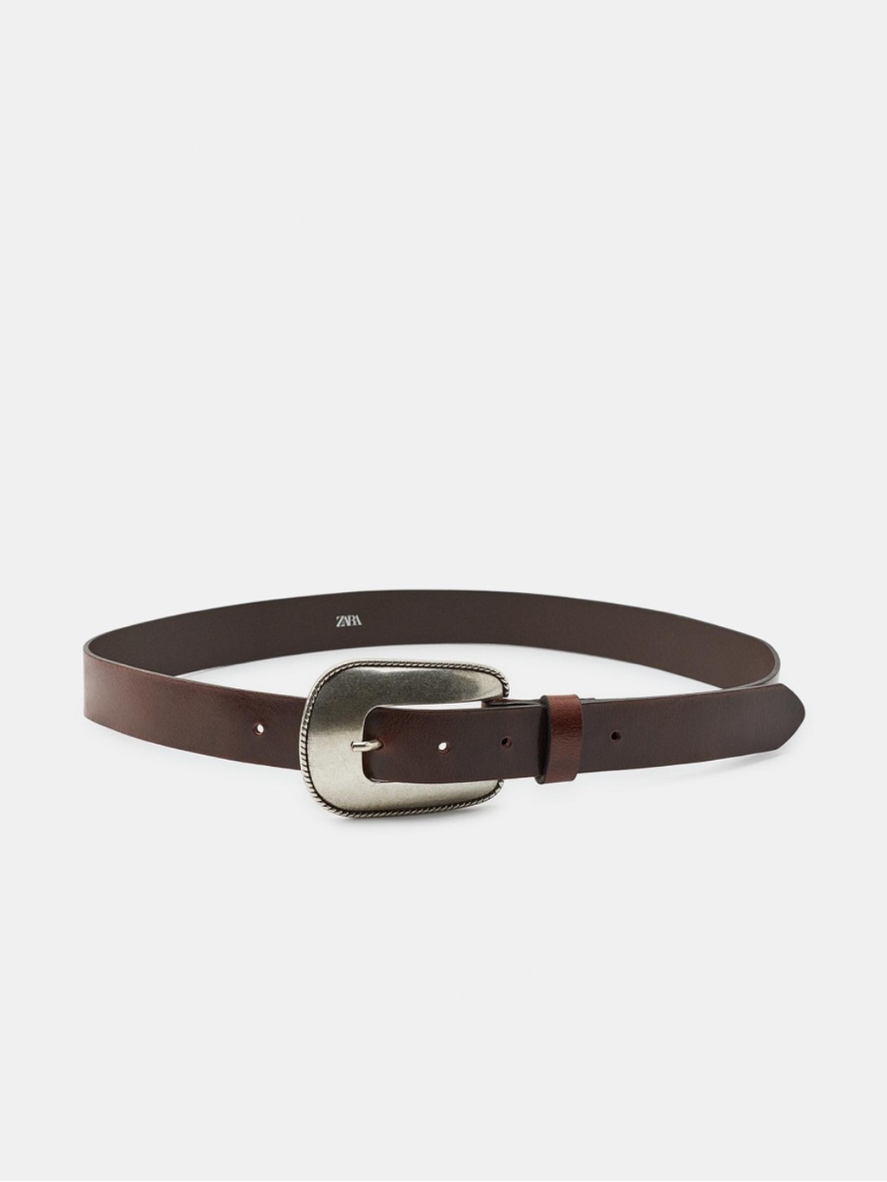 ZARA 100% LEATHER METALLIC BUCKLE BELT